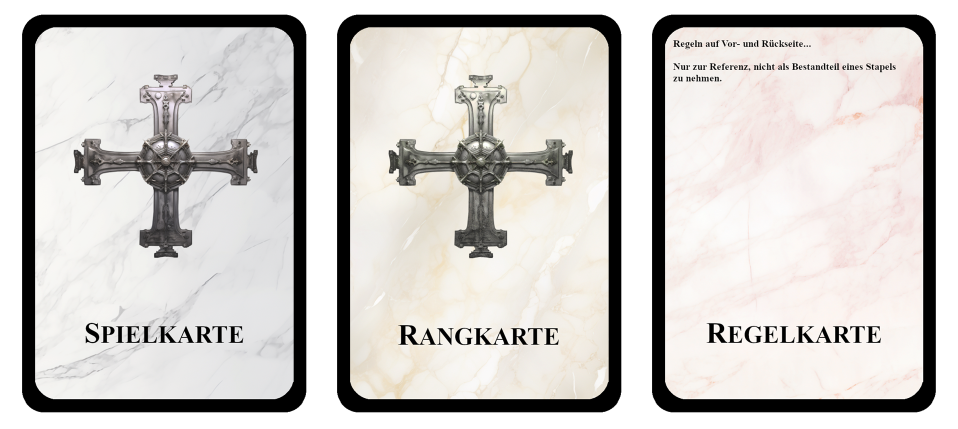 verschiedene Design für verschiedene Kartenarten